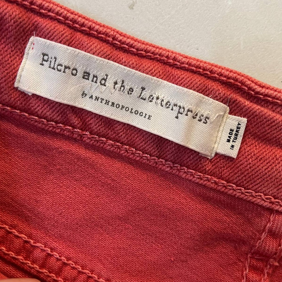 Pilcro for Anthropologie Washed Red High-Rise Slim Jeans Size 31 - Picture 8 of 12